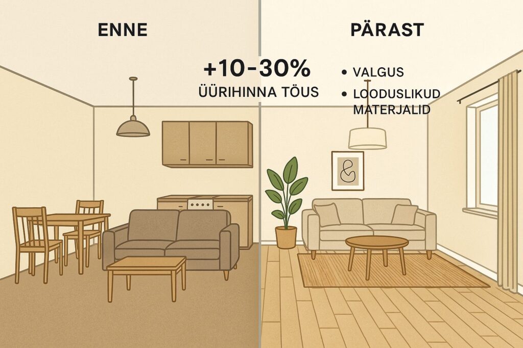 Korteri sisekujundus ja parendused, mis tõstavad üürihinda