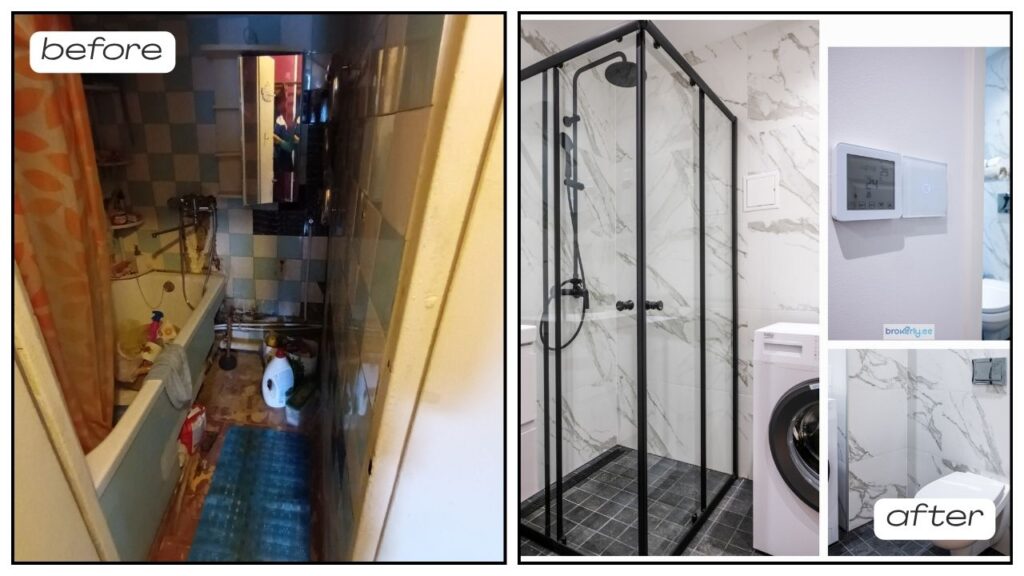 Grey and Beige Minimalist Collage Before After Fashion Style YouTube Thumbnail 4 Our Tartu Apartment Flipping Story – From Outdated Flat to Modern Home Brokerly, we do more.