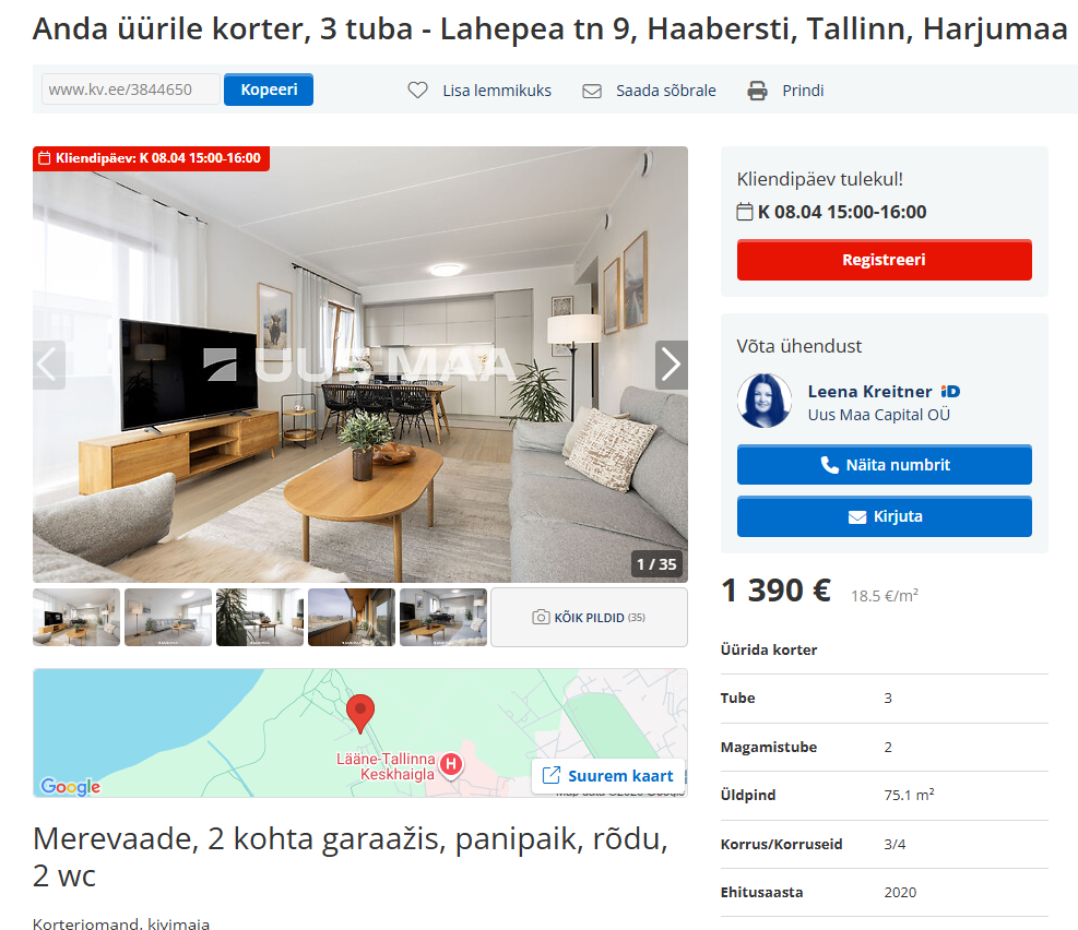 Haabersti yyrikuulutus Laenukalkulaator kui esmane hinnang korteri turuväärtusele Brokerly, we do more.